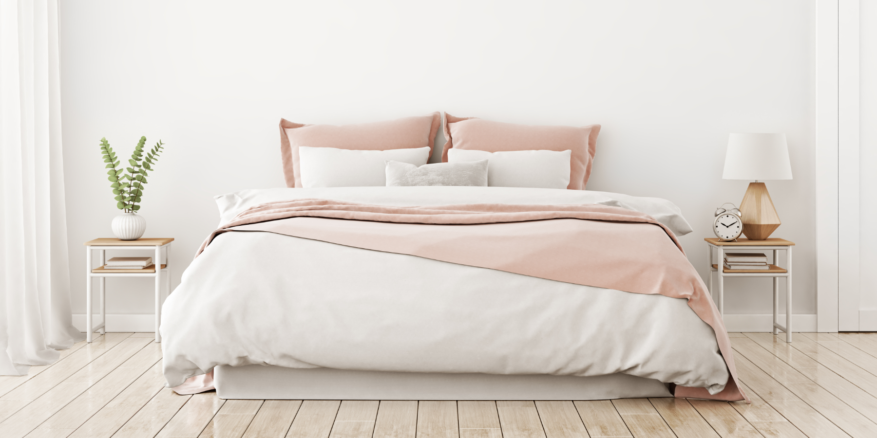 Airbnb Bedding Pink And White 1800X900